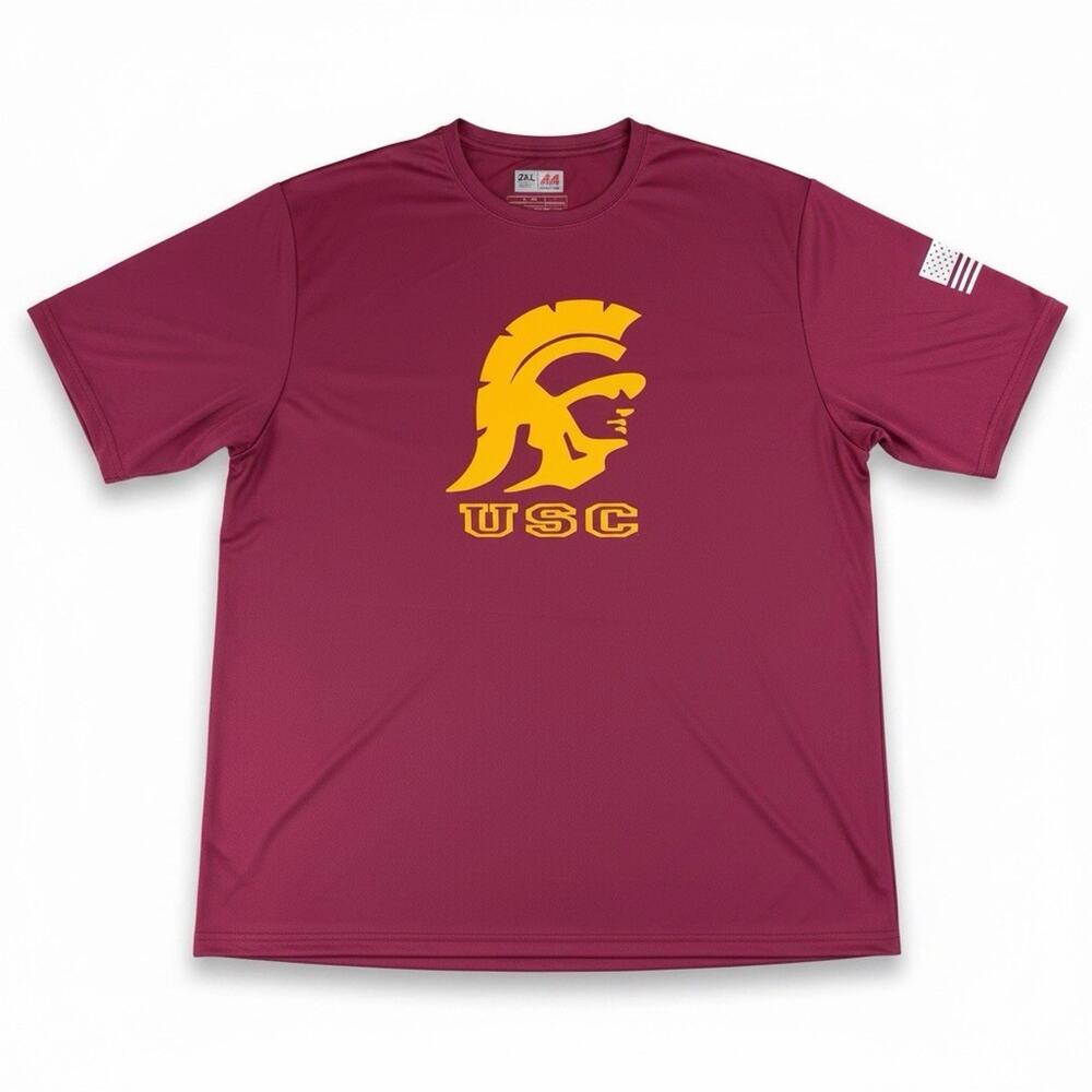 USC Trojans A4 Performance Shirt Mens 2XL Cardinal NCAA Athletic USA Flag Tee